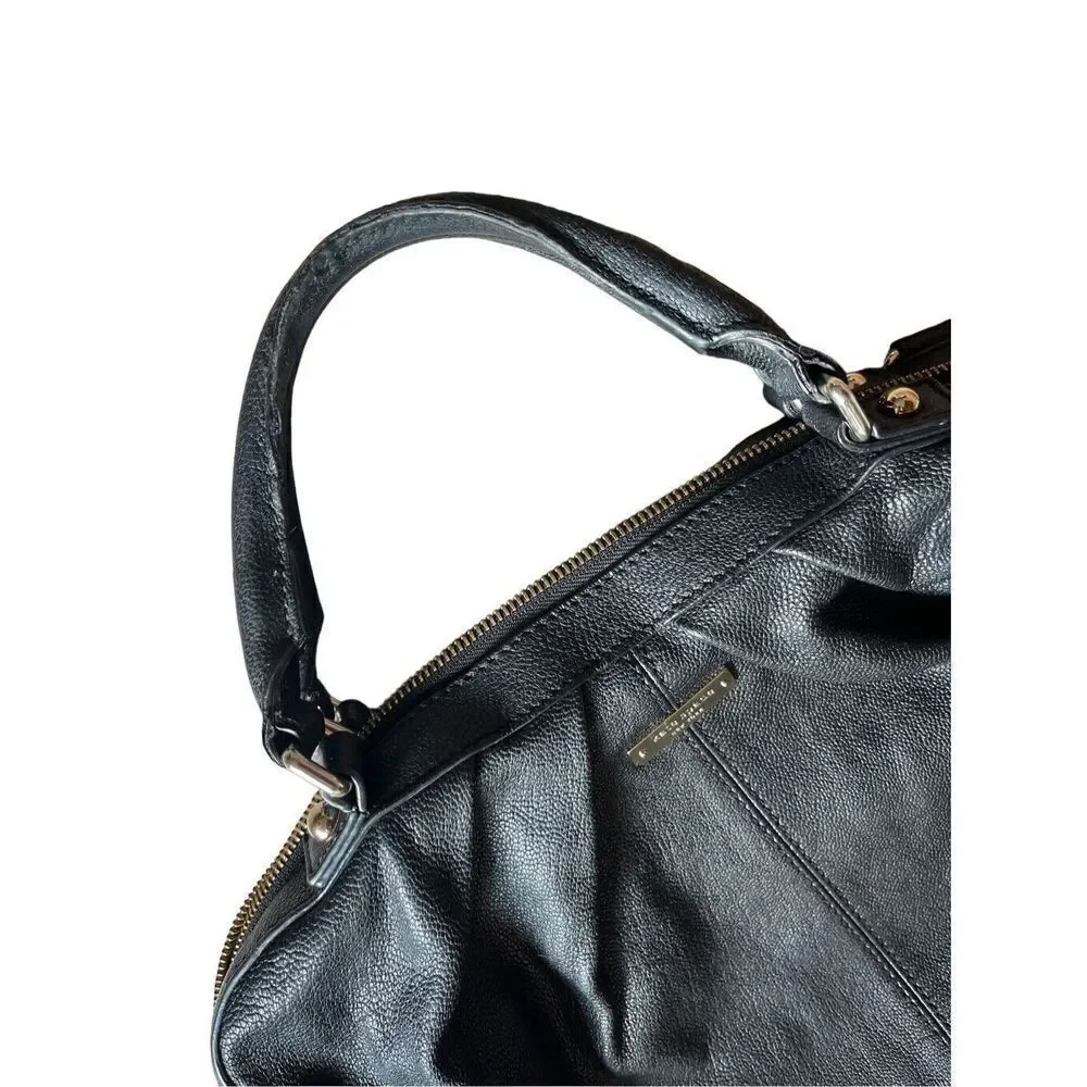 Kate Spade 5 Points Camille Bag- Black Leather With Handles Mutli Stripe Inside